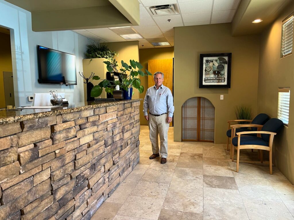 lasertech lobby with dr. z in Scottsdale.